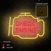 CHECK ENGINE feliratos LED neon lámpa, falra akasztható világítás, USB csatlakozóval
