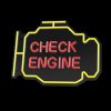 CHECK ENGINE feliratos LED neon lámpa, falra akasztható világítás, USB csatlakozóval