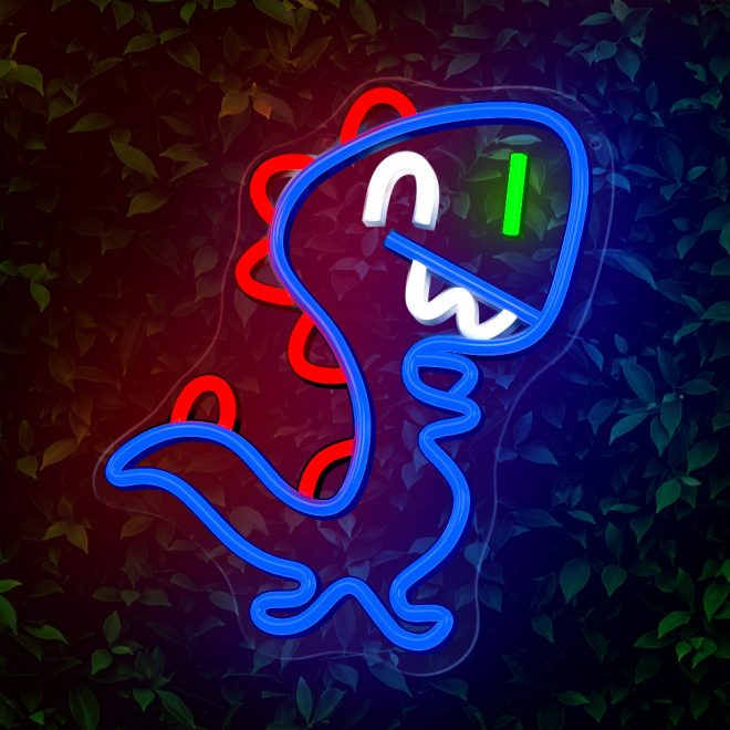 JURASSIC BABY DINO LED neon lámpa, falra akasztható világítás, USB csatlakozóval