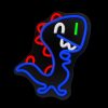 JURASSIC BABY DINO LED neon lámpa, falra akasztható világítás, USB csatlakozóval