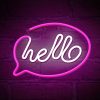 HELLO feliratos LED neon lámpa, falra akasztható világítás, USB csatlakozóval,