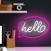 HELLO feliratos LED neon lámpa, falra akasztható világítás, USB csatlakozóval,
