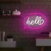 HELLO feliratos LED neon lámpa, falra akasztható világítás, USB csatlakozóval,