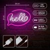 HELLO feliratos LED neon lámpa, falra akasztható világítás, USB csatlakozóval,