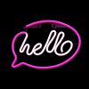 HELLO feliratos LED neon lámpa, falra akasztható világítás, USB csatlakozóval,