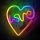 LOVE IN HEART LED neon lámpa, falra akasztható világítás, USB csatlakozóval, RGB távirányítóval