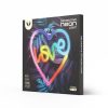 LOVE IN HEART LED neon lámpa, falra akasztható világítás, USB csatlakozóval, RGB távirányítóval