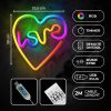 LOVE IN HEART LED neon lámpa, falra akasztható világítás, USB csatlakozóval, RGB távirányítóval