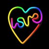 LOVE IN HEART LED neon lámpa, falra akasztható világítás, USB csatlakozóval, RGB távirányítóval