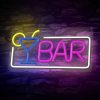 BAR LED neon lámpa, falra akasztható világítás, USB csatlakozóval