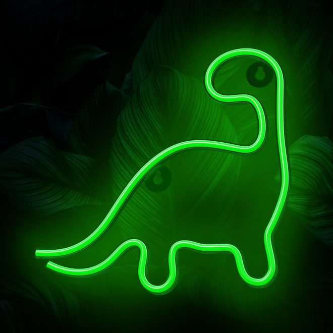 Dinoszaurusz alakú LED neon lámpa,falra akasztható világítás, USB csatlakozóval, 