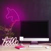 Unikornis alakú LED neon lámpa, falra akasztható világítás, USB csatlakozóval, rózsaszín