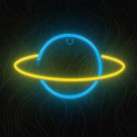   Szaturnusz alakú LED neon lámpa,falra akasztható világítás, USB csatlakozóval