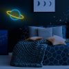 Szaturnusz alakú LED neon lámpa,falra akasztható világítás, USB csatlakozóval