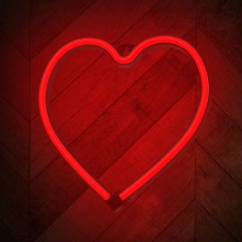   Szív alakú LED neon lámpa, falra akasztható világítás, USB csatlakozóval