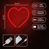 Szív alakú LED neon lámpa, falra akasztható világítás, USB csatlakozóval