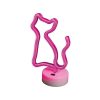 Cica alakú LED neon asztali lámpa, USB csatlakozóval