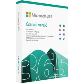   Microsoft Office 365 Family 32/64bit, Magyar, 6 Felhasználónak 1évre + 1TB OneDrive felhőtárhely személyenként