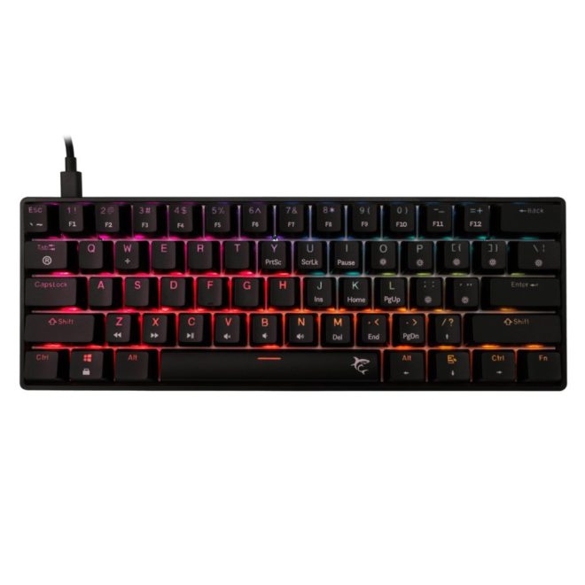 White Shark SHINOBI-2 RGB világítós angol kiosztású MECHANKIUS fekete gamer billentyűzet, piros kapcsolós (GK-004111B/R-US)