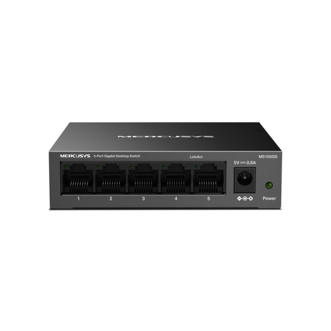 Mercusys 5 portos Gigabites 1000Mbps, Switch Hálózati elosztó, fémházas asztali (MS105GS)