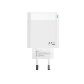   Univerzális 65W GaN Telefon és Tablet Gyorstöltő 3 USB portos, 2xUSB-C (Type-C) és 1xUSB