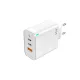 Univerzális 65W-os Telefon és Tablet Gyorstöltő 65W, 2db USB-C 1db USB kimenettel, fehér (Jellico C79)