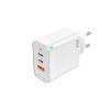 Univerzális 65W GaN Telefon és Tablet Gyorstöltő 3 USB portos, 2xUSB-C (Type-C) és 1xUSB