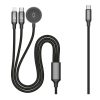3in1 1,2m Lightning, USB-C és Apple Watch mágneses indukciós töltő kábel (JELLICO - B25)