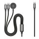 3in1 1,2m Lightning, USB-C és Apple Watch mágneses indukciós töltő kábel (JELLICO - B25)