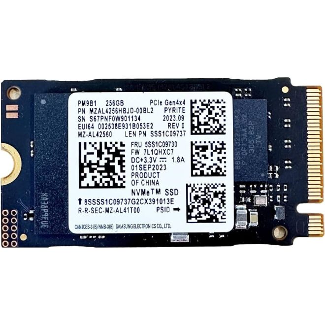 Samsung 256GB PCI-E NVMe M.2 SSD meghajtó, (2242) (MZAL4256HBJD-00BL2) (PM9B1)