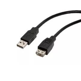   80cm USB hosszabbító kábel (Apa-Anya) fekete (ROLINE 2.0 - Type-A)