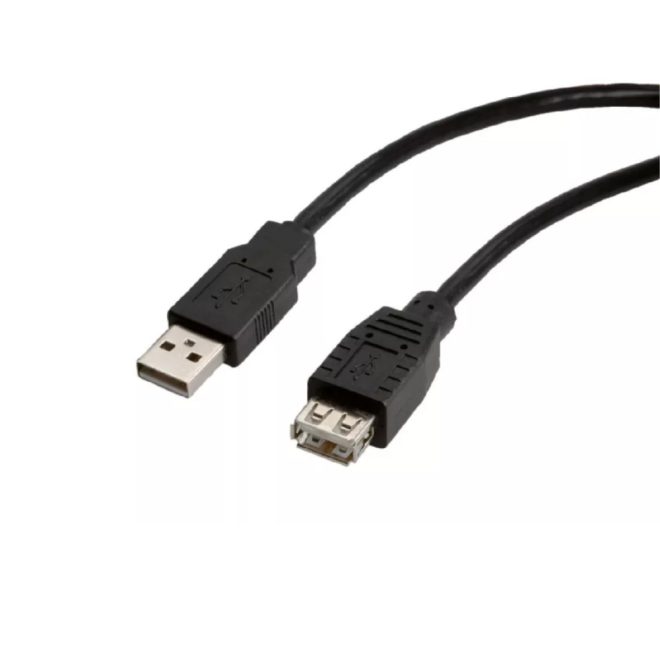 80cm-es USB hosszabbító kábel male/female (Apa/Anya) fekete (ROLINE 2.0 Type-A)