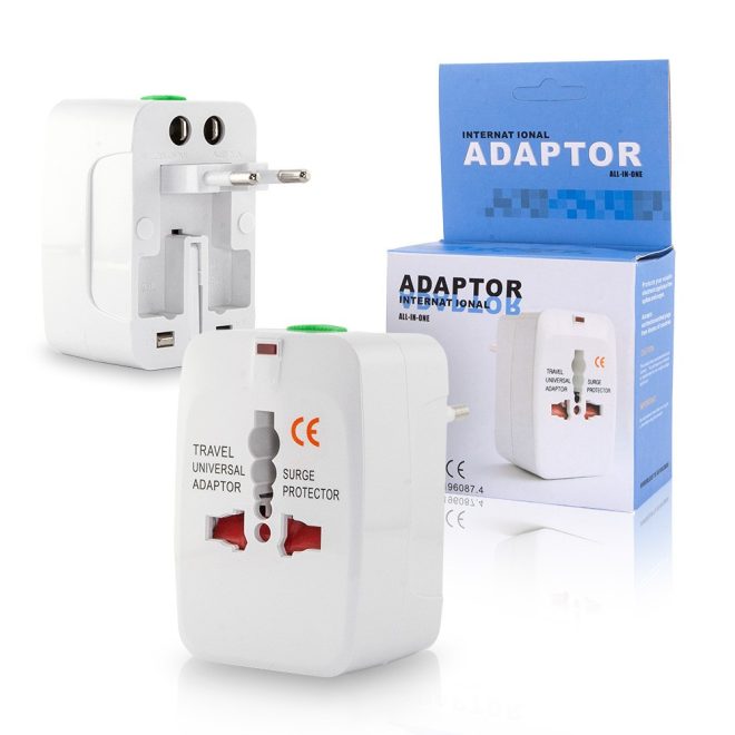 Univerzális világ utazó adapter 3in1 USA/UK/EU utazáshoz, oda vissza átalakít bármiről-bármire
