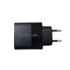 Univerzális 65W-os Telefon és tablet gyorstöltő, 1x USB, 1x USB-C, 1x Lightning, fekete (PD QC 3.0)