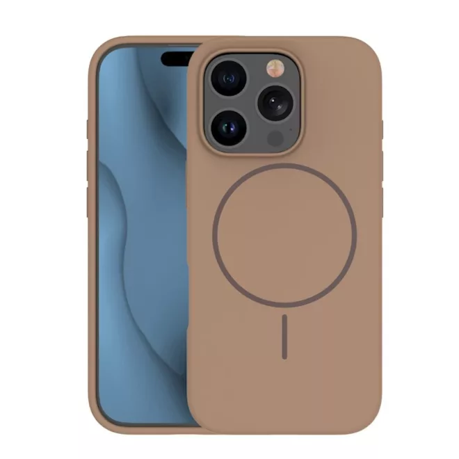 Apple iPhone 12, 12 Pro barna TPU MagSafe telefonvédő tok