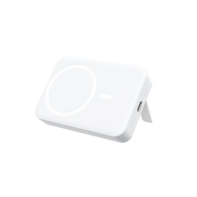 10000 mAh, MagSafe kompatibilis power bank, beépített állvánnyal, fehér (BWOO 20W)