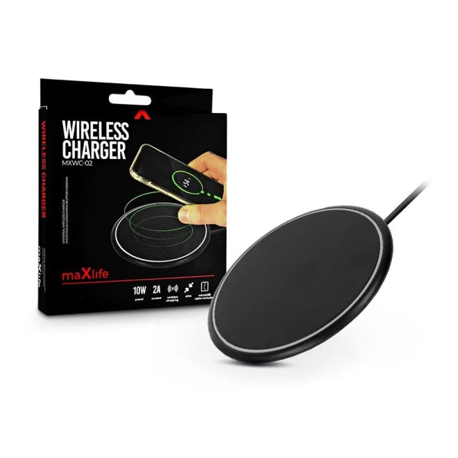 maXlife vezeték nélküli  töltő (MXWC-02), 10W, fekete
