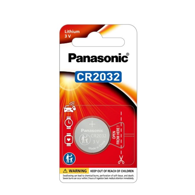 CR2032 CMOS elem, 3V-os Panasonic