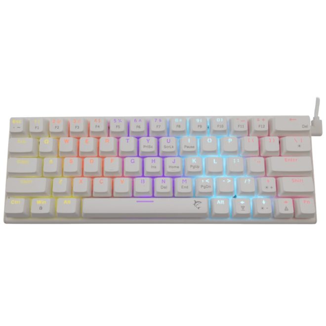 White Shark WAKIZASHI 2 fehér MAGYAR kiosztású mechanikus gamer billentyűzet, kék kapcsolók (GK-002122-W/BL-HU)