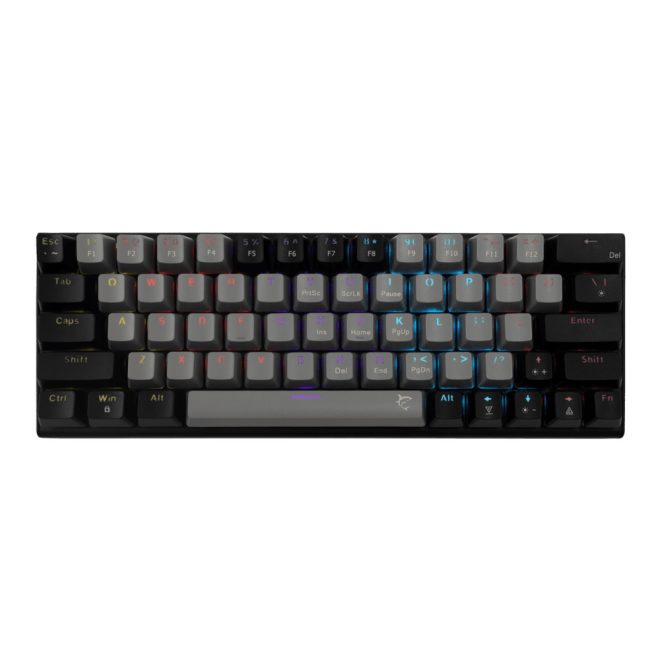 White Shark WAKIZASHI 2 szürke/fekete magyar kiosztású mechanikus gamer billentyűzet, piros kapcsolóval (GK-002713V2/G-B/R-HU)