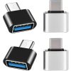 4 darabos szett USB-C (Type-C) to USB 3.0 OTG (Normál USB) adapter, átalakító 2db fekete és 2db fehér
