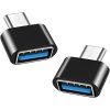 2db USB-C (Type-C) to USB 3.0 OTG (Normál USB) adapter, átalakító fekete