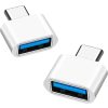 2db USB-C (Type-C) to USB 3.0 OTG (Normál USB) adapter, átalakító fehér