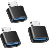 3db USB-C (Type-C) to USB 3.0 OTG (Normál USB) adapter, átalakító fekete