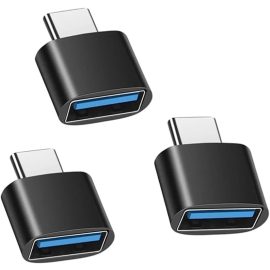   3db USB-C (Type-C) to USB 3.0 OTG (Normál USB) adapter, átalakító fekete