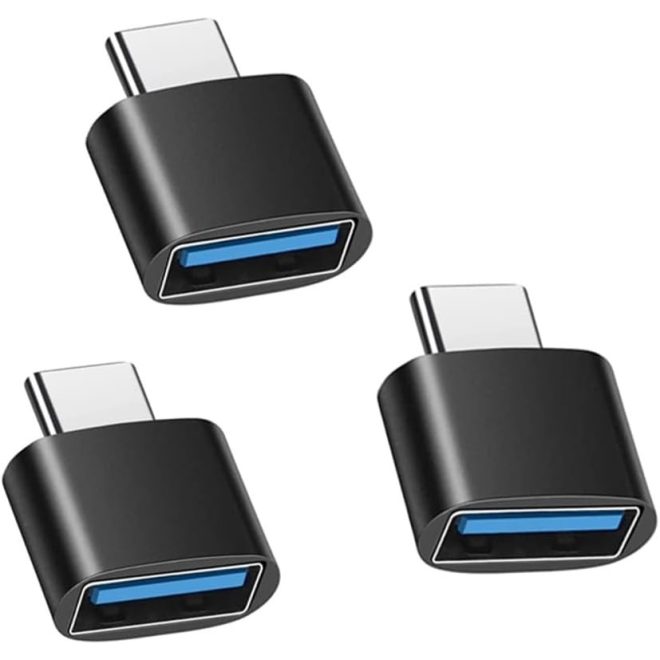 3db USB-C (Type-C) to USB 3.0 OTG (Normál USB) adapter, átalakító fekete