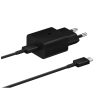 Samsung 15W Gyári Telefon és Tablet Töltő USB-C Fekete (EP-T1510EBE) + 1m USB-C gyári töltő kábel (EP-DA705)
