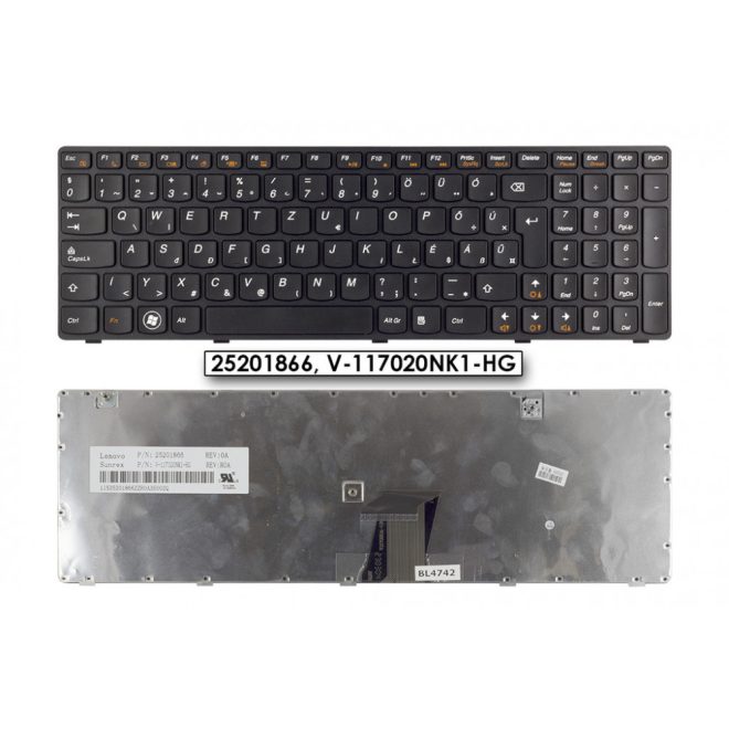 Lenovo IdeaPad G580 fekete magyar Laptop billentyűzet