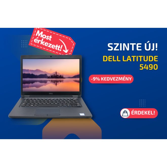 Dell Latitude 5490 | 14 colos HD kijelző | Core i5-8250U | 16GB memória  | 256GB SSD | Windows 10 PRO | Magyar billentyűzet + 2 év garancia!