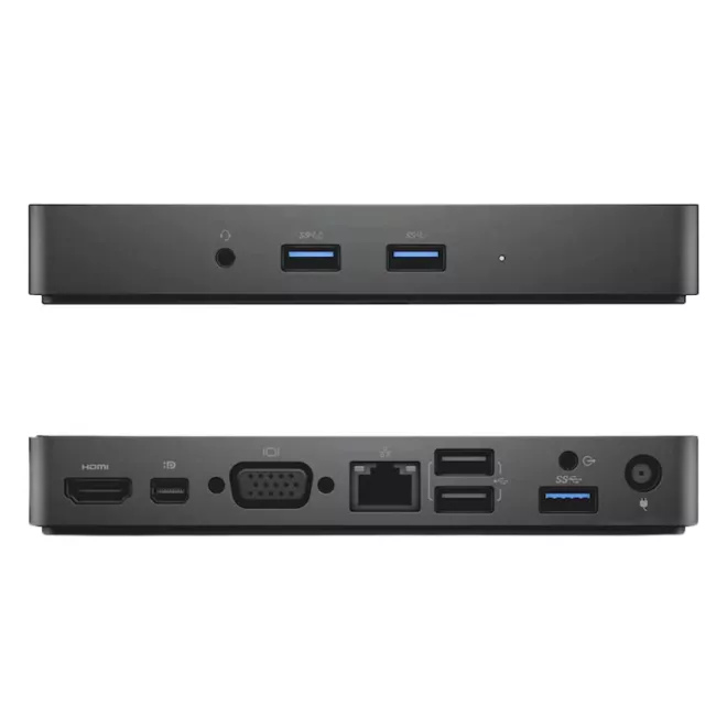 Dell WD15 USB-C Dokkoló, HDMI, MiniDisplayPort, VGA, 3x USB 3.0, Internet + 130W-os Dell Adapter (452-BCCQ, K17A)